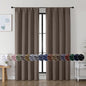 Simplebrand Ava Brown Blackout Curtains for Bedroom, 72 Inch Length, 2 Panels Set, Privacy Thermal Insulated Rod Pocket Window Curtains, W40 x L72 Inch