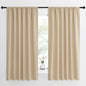 NICETOWN Room Darkening Curtains for Bedroom - Triple Weave Home Decoration Thermal Insulated Solid Drapes for Kitchen (Biscotti Beige, Set of 2 Panels, 62 x 63 Inch)