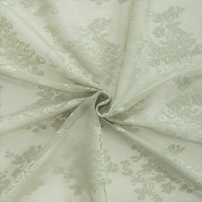YJ YANJUN Vintage Lace Curtains 96 Inches Long- Victorian Floral Boho Green Sheer Curtain Panels for Living Room Closet Scalloped Drapes Floor Length Rod Pocket Privacy 1 Pair 52Wx96L Grey Green