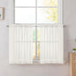 Simplebrand Ivory Tier Curtains for Kitchen 24 Inches Long 2 Panels Set, Rod Pocket Cafe Curtain Light Filtering Sheer Short Curtains for Bathroom/Basement Half Window 42 x 24 Inch, 2Pcs, Ivory