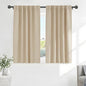 PONY DANCE Kitchen Window Curtains - Light Block Home Decor Back Tab and Rod Pocket Draperies Heavy-Duty Thermal Insulated Curtain Panels, W 52 x L 45 Inches, Biscotti Beige, 2 Pieces