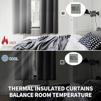 BGment Blackout Curtains - Grommet Thermal Insulated Room Darkening Bedroom and Living Room Curtain, Set of 2 Panels (52 x 84 Inch, Dark Grey)