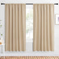 NICETOWN Room Darkening Curtains for Bedroom - Triple Weave Home Decoration Thermal Insulated Solid Drapes for Kitchen (Biscotti Beige, Set of 2 Panels, 62 x 72 Inch)