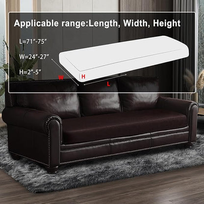 Leather Look Couch Cushion Covers Sofa Seat Slipcovers Sets Couches Furniture Protector for Sectional Armchair Loveseat Pets Kids Stretch Spandex Fabric (1 Cushion Sofa, Chocolate)