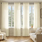 MIULEE Light Cream Sheer Curtains 102 Inches Long, 4 Panels Set, Light Filtering Rod Pocket Voile Drapes for Living Room and Bedroom, Airy Soft Fabric Window Treatments, 42 x 102 Inches