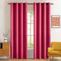 MIULEE Blackout Room Darkening Curtains Thermal Insulated Black Out Drapes Solid Window Treatment Grommet Light Blocking Curtain for Living Room Bedroom 2 Panels Set 52 x 84 inch Length Hot Pink