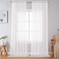 Simplebrand Sheer White Curtains 120 Inches Long, Extra Long Rod Pocket Solid Color Window Sheer Curtain Panels, Elegant Curtains & Drapes for Living Room, Bedroom 2 Panels (White, 59" W x 120" L)