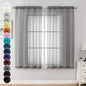 Chyhomenyc Sheer Window Curtains 63 inch Length 2 PCS- Rod Pocket Living Room Curtain Panels Voile Textured Soft and Lightweight Window Treatments for Bedroom Decor, 42W x 63L Inches, Charcoal Grey
