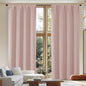Simplebrand Ava Blackout Curtains for Patio 108 Inches Long 2 Panels Set, Solid Thermal Insulated Room Darkening Rod Pocket Window Treatment Curtains Blackout Drapes, W50 x L108 Inch, Blush