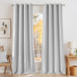 NICETOWN Faux Linen Greyish White Blackout Curtains 84 inches Long for Living Room - Privacy Panels for Bedroom, Modern Farmhouse Style Easy Care Grommet Top, 2 Panels, W52 by L84