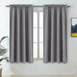 DWCN Grey Blackout Curtains for Bedroom – Rod Pocket Thermal Insulated Energy Saving Drapes for Living Room and Bedroom, W 38 x L 54 Inch, 2 Panels