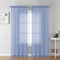 Chyhomenyc Sheer Curtains 72 Inch Length 2 Panels - Light Filtering Soft Airy Rod Pocket Voile Window Curtain Drapes for French Door Bedroom Living Room, 42Wx72L Inch, Denim Blue
