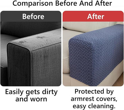 Soothing Home Sofa Covers, Sofa Hero Covers, Wear-Resistant Universal Couch Covers Washable Stretch Sectional Couch Cushion Covers (Pink,Arm Rest Covers 2pcs)