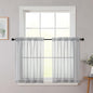 Light Grey Kitchen Curtains 30 Inch Length Tier 2 PCS, Solid Soft Half Curtains for Windows, Light Grey Sheer Rod Pocket Drapes for Bathroom Basement Small Window Curtain, 42" Wx30 L Inches