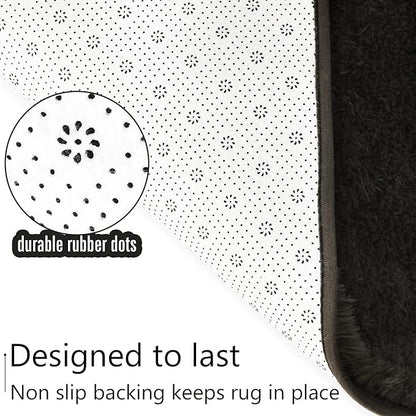 LOCHAS Ultra Soft Indoor Modern Area Rugs Fluffy Living Room Carpets for Children Bedroom Home Decor Nursery Rug 5.3x7.5 Feet, Dark Grey