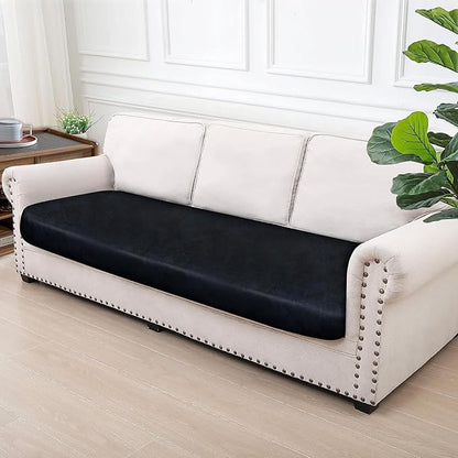 Leather Look Couch Cushion Covers Sofa Seat Slipcovers Sets Couches Furniture Protector for Sectional Armchair Loveseat Pets Kids Stretch Spandex Fabric (1 Cushion XL Sofa, Navy)