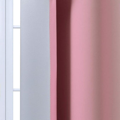 Yakamok Room Darkening Gradient Color Ombre Curtains 84 Inch Length, Thermal Insulated Grommet Window Drapes for Living Room/Bedroom (Pink and Greyish White, 2 Panels, 52x84 Inch)