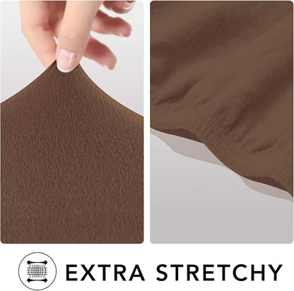 PureFit Super Stretch Recliner Sofa Slipcover with Pocket – Spandex Non Slip Soft Couch Sofa Cover, Washable Furniture Protector with Elastic Bottom for Kids, Pets （Recliner, Brown）