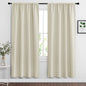 RYB HOME Curtains for Bedroom Living Room 72 inches Long, Thermal Insulated Privacy Rod Pocket Drapes for Nursery Office Home Theater, Width 34 by Length 72, Beige, 2 Panels