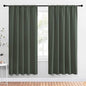 NICETOWN Bedroom Curtains Blackout Draperies - All Season Thermal Insulated Solid Rod Pocket Top Blackout Curtains/Drapes for Kid's Room (Dark Mallard, 1 Pair, 52 x 72 Inch)