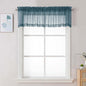 Chyhomenyc Stone Blue Sheer Valances for Windows - Light Filtering Small Kitchen Curtains, Rod Pocket Short Top Window Treatment Decor for Living Room Bathroom Basement, 42Wx16L inches, 2 Panels