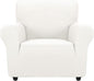 ZNSAYOTX Super Stretch Chair Slipcover Universal Sofa Chair Covers for Living Room Dogs Pet Furniture Protector Spandex Armchair Slipcovers with Anti Slip Foam Sticks (White, Chair)