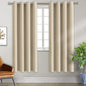 BGment Room Darkening Curtains for Bedroom - Grommet Thermal Insulated Window Treatments Light Blocking Curtains for Living Room, Set of 2 Panels, Each 46 x 72 Inch, Beige