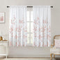 HOMEIDEAS Non-See-Through Pink and White Privacy Sheer Curtains 52 X 63 Inch Length 2 Panels, Leaf Floral Printed Light Filtering Semi Sheer Window Curtains Drapes for Bedroom Living Room