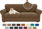 XINEAGE New 3 Pieces Couch Covers for 2 Extra Large Cushion Sofa Super Stretch Sofa Cover for 2 Large Seat Universal Loveseat Slip Cover for Living Room (Brown), 71"-91"(2 Cushions)