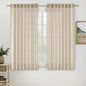 MIULEE Short Linen Curtains 45 Inch Length 2 Panels for Kitchen Bedroom Bathroom, Soft Thick Linen Textured Back Tab Window Drapes Semi Sheer Light Filtering Rod Pocket Modern Farmhouse Decor
