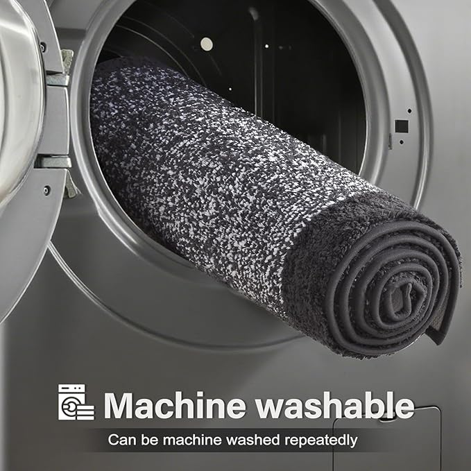 36x24 Large Bathroom Rugs Washable Non Slip, Dark Grey Bath Mat for Bathroom Floor Tub, Soft Absorbent Quick Dry Mats for Shower, Bathtub,Home Decor