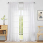 Extra Wide White Sheer Curtains for Window 96 Inches Long 2 Panels Set, Elegant Light Filtering Voile Sheer Curtains for Sliding Glass Door, Dual Rod Pocket Window Drapes, 2x59Wx96L Inches