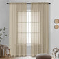 OVZME Taupe Sheer Curtains 90 Inches Long 2 Panels - Soft Light Filtering Window Sheer Panels for Living Room/Bedroom, Top Dual Rod Pocket, 1 Pair, Each 42Wx90L Inches