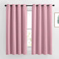 NICETOWN Room Darkening Bedroom Curtains 63 inches Long, Window Treatment Thermal Insulated Solid Grommet Voice Reducing Drapes for Kids Room, Crystal Pink, Set of 2, W46 x L63