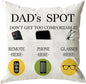 ONFAON Father's Day Throw Pillow Case, Dad's Spot Throw Pillow Covers 18 x 18 Inch，Dad Gifts from Daughter Son，Birthday Christmas Thanksgiving Day Gifts for Papa Stepdad ，3-Pocket