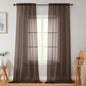 Chocolate Sheer Curtains for Bedroom Living Room 96 Inches Long 2 Panels, Modern Airy Soft Lightweight Rod Pocket Light Filtering Sheer Curtains Drapes, Chocolate, Each 42" Wx96 L Inch