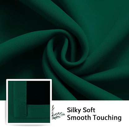 SimpleHome 100% Blackout Curtains for Bedroom,Thermal Insulated Dark Green Grommet Window Drapes Room Darkening Curtains for Living Room with Black Back,42 x 54 Inch,2 Panels