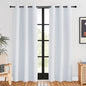 NICETOWN Room Darkening Curtain Panels for Bedroom, Greyish White, 2 Panels, 42 by 80, Easy-Care Solid Thermal Insulated Grommet Room Darkening Draperies/Drapes