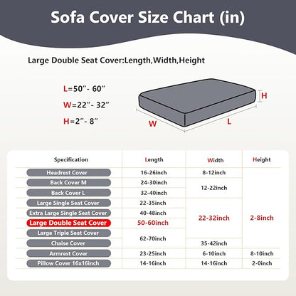 Couch Cushion Covers for Sofa Couch Covers Wear-Resistant Universal Sofa Cover Washable Stretch for Sectional Slipcovers (Texture-Gray,Large Double Seat Cover)