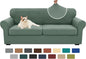 XINEAGE New 3 Pieces Couch Covers for 2 Extra Large Cushion Sofa Super Stretch Sofa Cover for 2 Large Seat Universal Loveseat Slip Cover for Living Room (Pea Green), 71"-91"(2 Cushions)