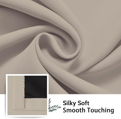 SimpleHome 100% Blackout Curtains for Bedroom,Thermal Insulated Natural Grommet Window Drapes Room Darkening Curtains for Living Room with Black Back,38 x 63 Inch,2 Panels