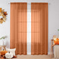 OVZME Orange Sheer Curtains 72 Inches Long 2 Panels - Soft Light Filtering Window Sheer Panels for Living Room/Bedroom, Top Dual Rod Pocket, 1 Pair, Each 42Wx72L Inches