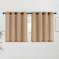 NICETOWN Camel Linen Kitchen Curtains 36 inch Length, Decorative Thick Flax Small Window Treatments Privacy Assured with Light Filtering for Bedroom/Bathroom, W55 x L36, 2 Panels