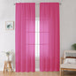 OWENIE Hot Pink Sheer Curtains for Bedroom Living Room 96 Inches Long 2 Panels Set, Soft Solid Light Filtering Clear Sheer Ceiling to Floor for Large Window, 2Pcs, Each 42" W x 96" L, Hot Pink