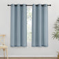 NICETOWN Thick Linen Blend Curtains Flax Textured for Bedroom, Rustic Grommet Semi Sheer Privacy Added Window Curtains & Drapes Light Filtering for Nursery, Stone Blue, W42 x L63, Set of 2