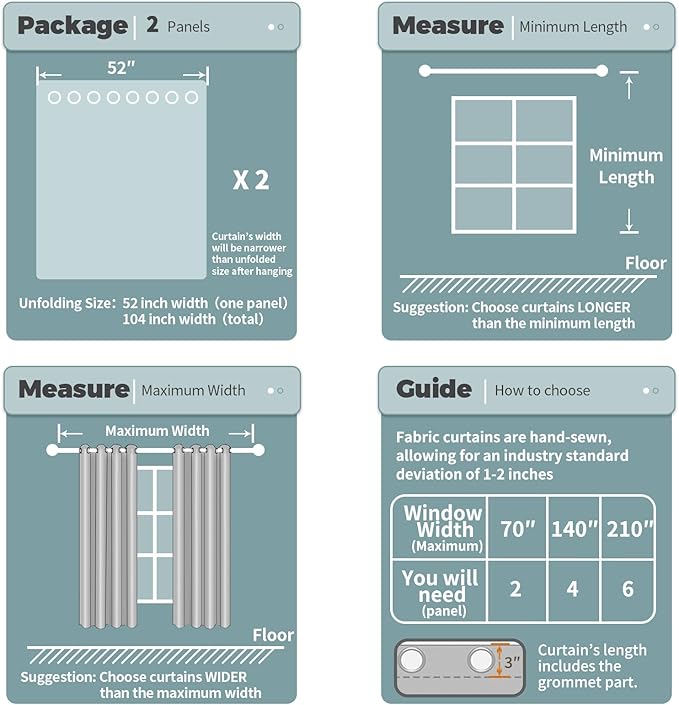 BGment Blackout Curtains for Living Room - Grommet Thermal Insulated Room Darkening Curtains for Bedroom, Set of 2 Panels (52 x 84 Inch, Brown)