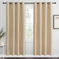 NICETOWN Blackout Curtains Panels for Bedroom, 2 Panels, 52 x 70 Inch, Biscotti Beige, 3 Pass Microfiber Noise Reducing Thermal Insulated Solid Ring Top Blackout Window Drapes