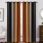 SimpleHome Ombre Room Darkening Curtains 84 inches Length for Bedroom,Grommet Gradient Light Blocking Burnt Orange and Black Gradient Window Curtains for Living Room,2 Panels, 52x84 inches