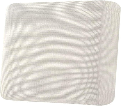 H.VERSAILTEX Super Stretch Individual Seat Cushion Covers Sofa Covers Couch Cushion Covers Slipcover Sets Thick Jacquard Textured Twill Fabric (1 Piece Chair Cushion Cover, Ivory)