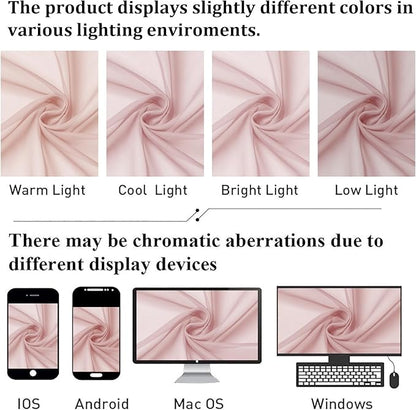 Lecloud Blush Pink Sheer Curtains 78 Inches Long 2 Panels, Modern Airy Voile Solid Curtains, Transparent Aesthetic Windows Decor Drape with Rod Pocket for Bedroom Living Room, Each 42" W x 78" L